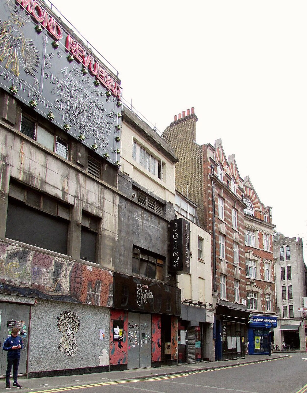 Brewer Street in Soho, W1, with its mix of shops, bars and Georgian buildings